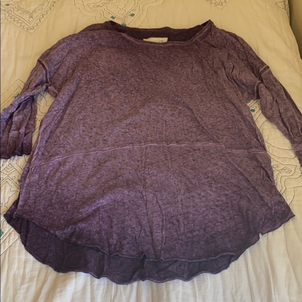 Purple Free People distressed T